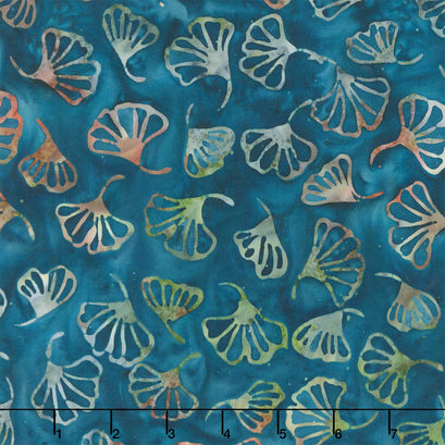 Sequoia Batiks - Ginkgo Mystic Teal Yardage