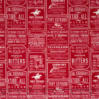 Cowboy - Cowboy Ads Red Yardage