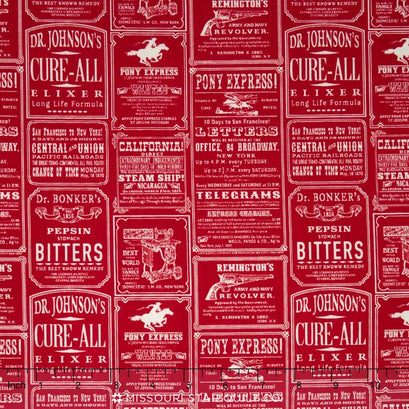 Cowboy - Cowboy Ads Red Yardage