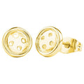 Button and Scissors Earring Set - Gold
