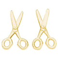 Button and Scissors Earring Set - Gold