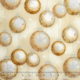 Radiant Holiday - Ivory Metallic Yardage