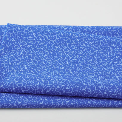 Blue Bayou - Viney Floral Dark Blue 2 Yard Cut