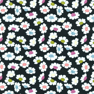 Fragrant Fields - Dancing Daisies Dark Forest Yardage