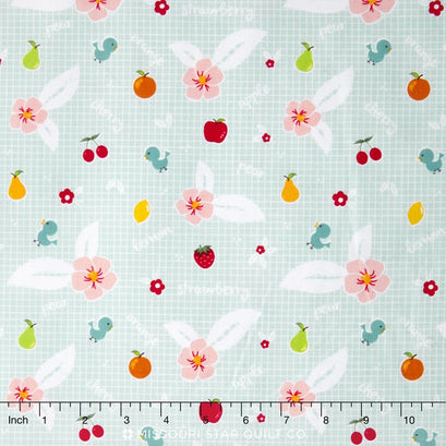 Sweet Orchard - Orchard Fruit Aqua Yardage