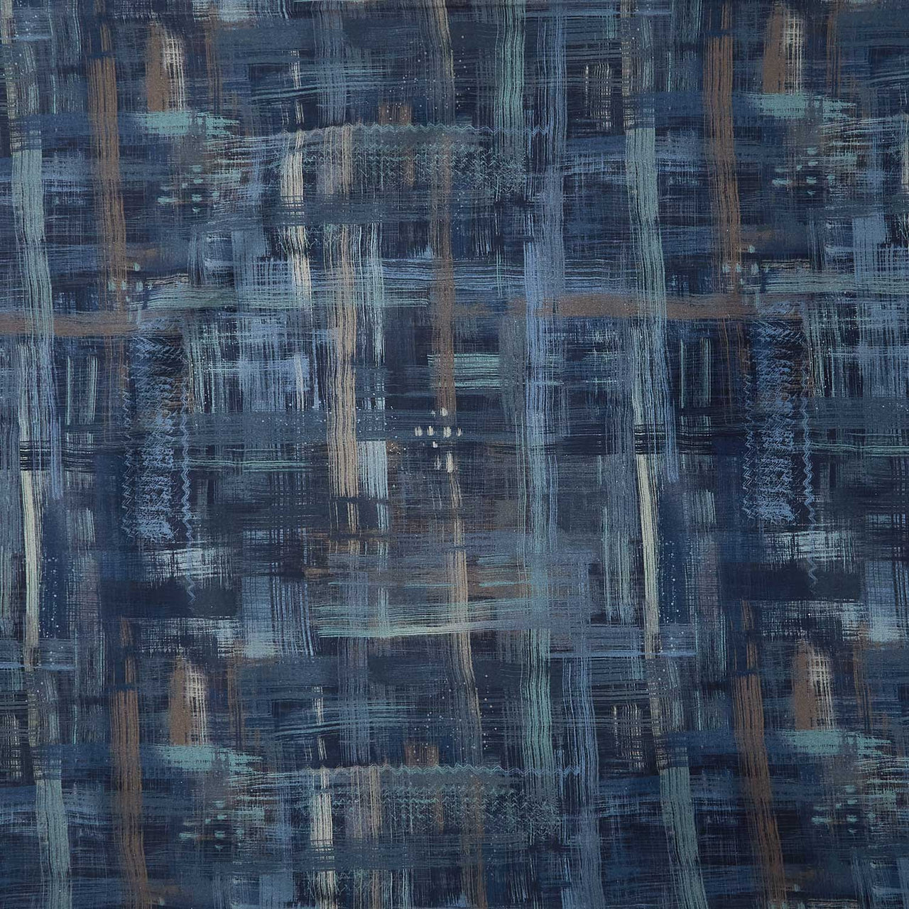 Colorfield Quilt Backs - Navy Tan Green 108" Wide Backing