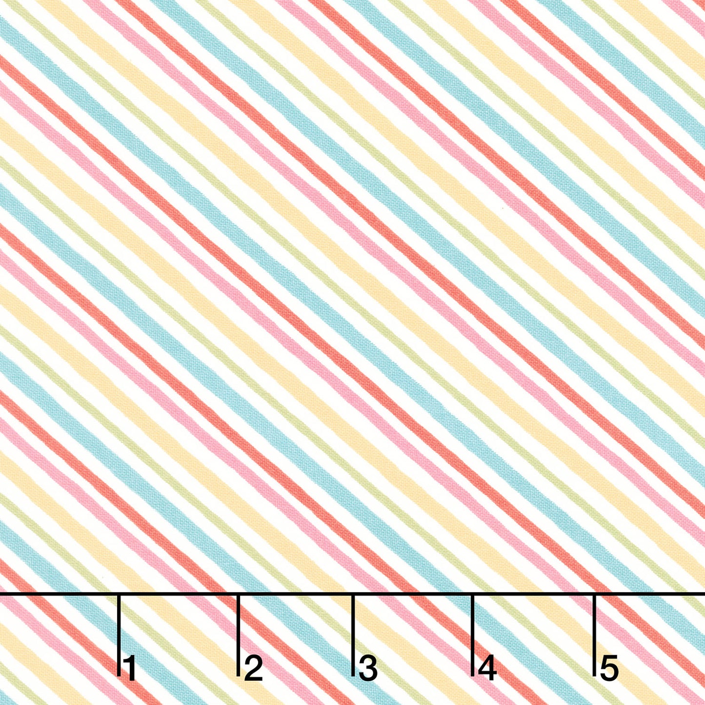 Sweet Little Pleasures - Diagonal Stripes Cream Multi Yardage Primary Image