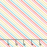 Sweet Little Pleasures - Diagonal Stripes Cream Multi Yardage Primary Image