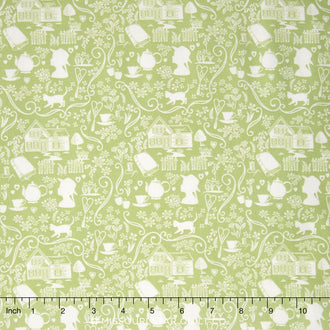Anne of Green Gables - Anne Silhouette Green Yardage