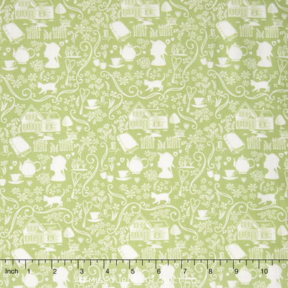 Anne of Green Gables - Anne Silhouette Green Yardage