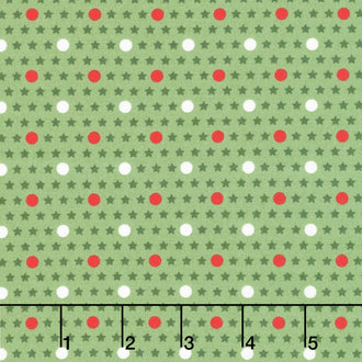 Starberry - Polka Star Green Yardage