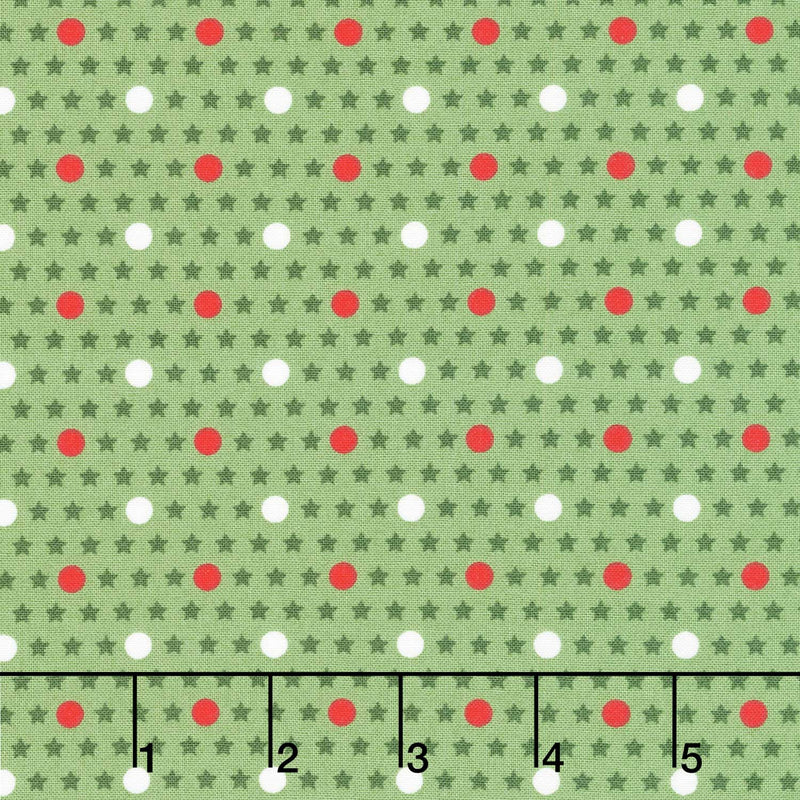 Starberry - Polka Star Green Yardage Primary Image