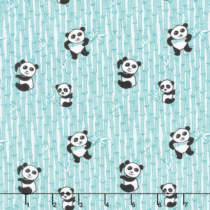 Panda Love - Bamboo Aqua Yardage
