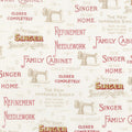 Sewing with Singer - Text Parchment Metallic Yardage