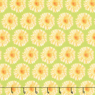 Spring Dreams - Mod Daisy Spring Green Yardage