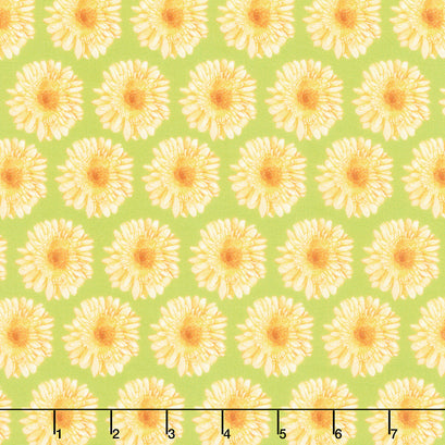 Spring Dreams - Mod Daisy Spring Green Yardage