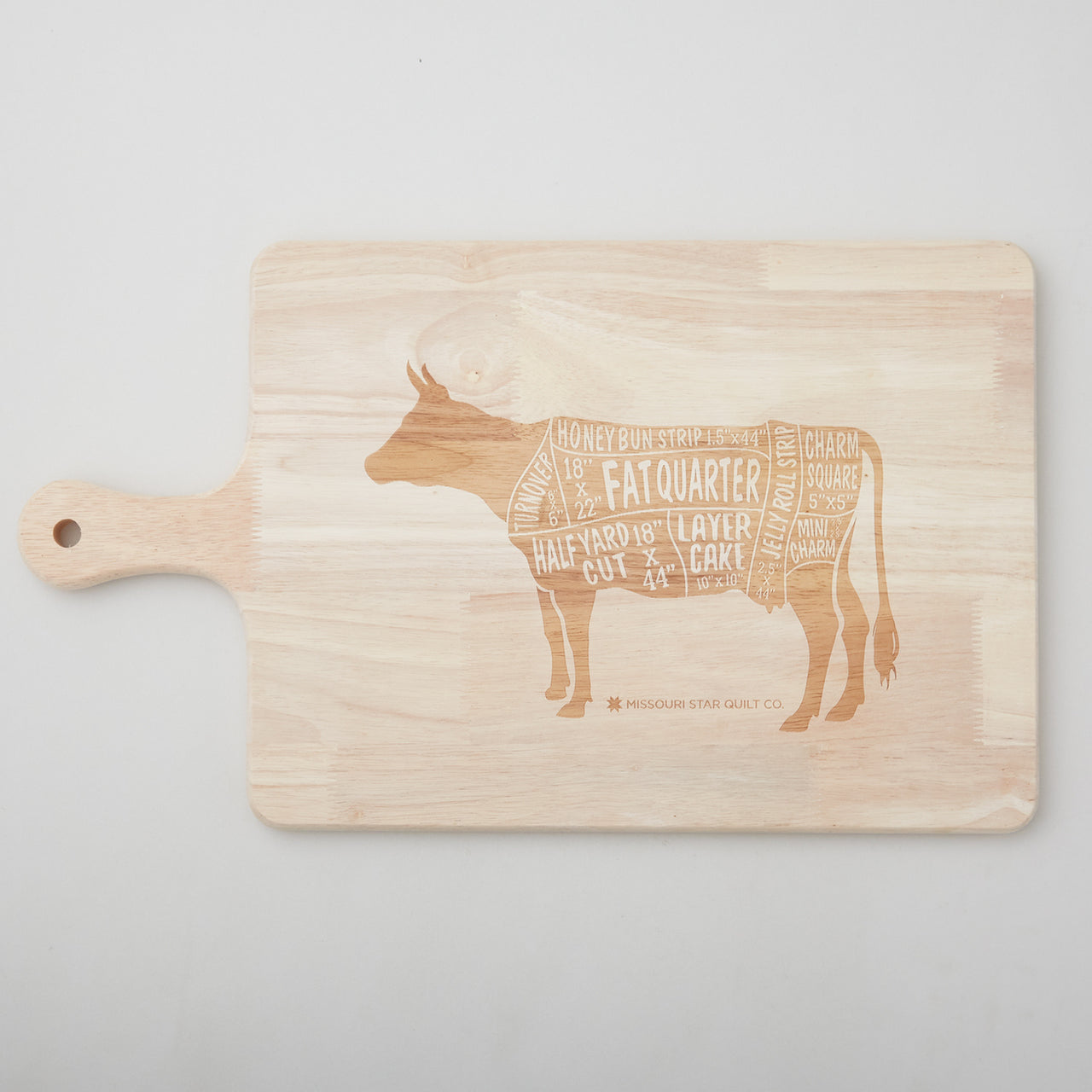 Missouri Star 12 x 16" Fabric Cuts Cow Charcuterie Board Primary Image