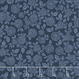 Hedge Rose - Floral Navy Yardage