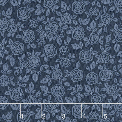 Hedge Rose - Floral Navy Yardage