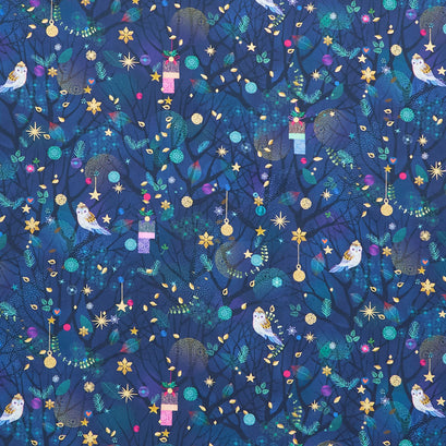 Holy Night - Trees Night Metallic Yardage