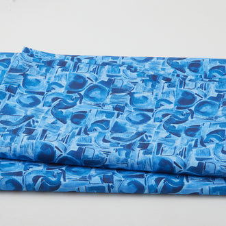Spectral - Abstract Shapes Navy 118" Wide 3 Yard Cut
