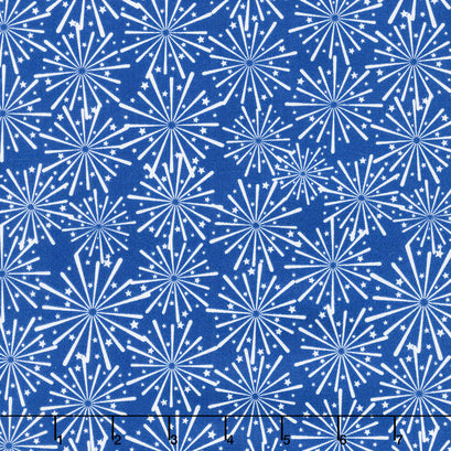 Patriotic Picnic - Fireworks Blue Yardage