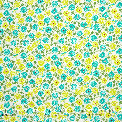 Church Ladies' Aprons - Small Floral Green Yardage