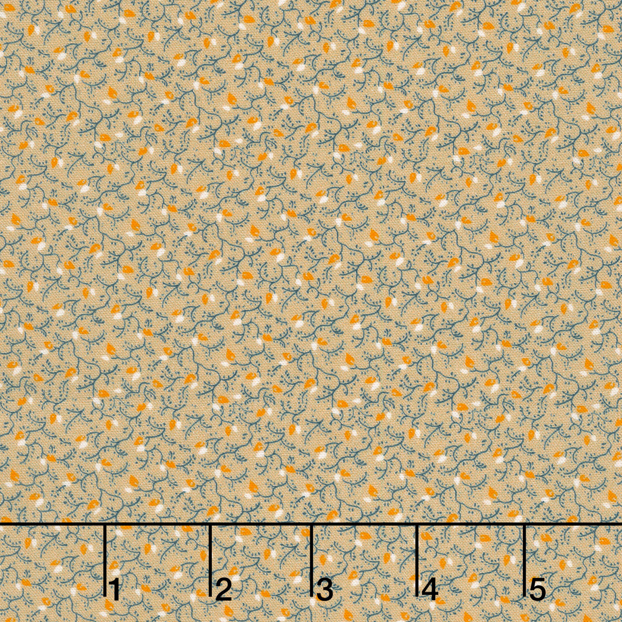 Circa - Sharp Cheddar - Ditsy Vine Khaki Yardage Primary Image