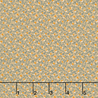 Circa - Sharp Cheddar Ditsy Vine Khaki Yardage