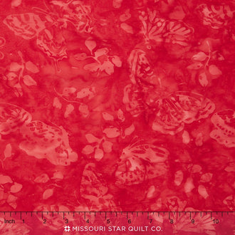 Tonga Batiks - Rose Butterfly Red Yardage