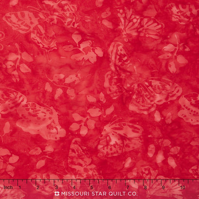 Tonga Batiks - Rose Butterfly Red Yardage