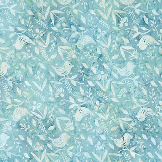 Misty Mornings Batiks - Bird Green Sprout Yardage
