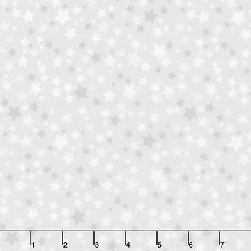 Playtime Flannel - Stars Grey Yardage Primary Image