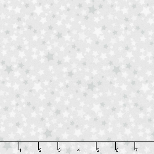 Playtime Flannel - Stars Grey Yardage Primary Image