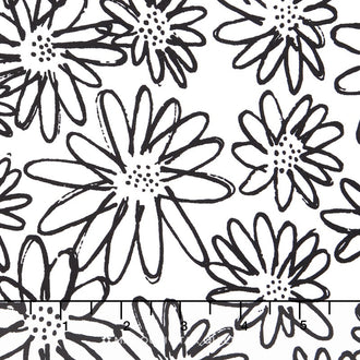 Blueberry Park - Low Volume Spectrum Daisy Black Yardage