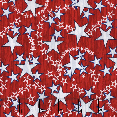 Liberty - Multi Stars Red Yardage