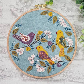 Dawn Chorus Wool Felt Embroidery Applique Kit