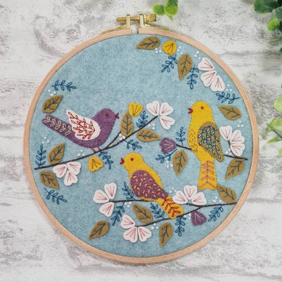 Dawn Chorus Wool Felt Embroidery Applique Kit