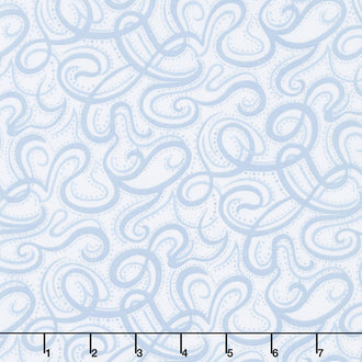 Infinity - Paisley Script Light Blue 108" Wide Backing