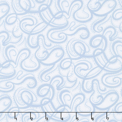 Infinity - Paisley Script Light Blue 108" Wide Backing