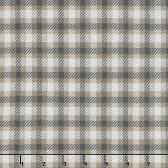 Farmhouse Flannels III - Square Plaid Pewter Yardage