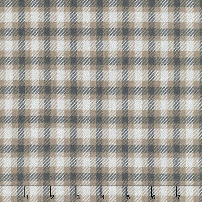 Farmhouse Flannels III - Square Plaid Pewter Yardage