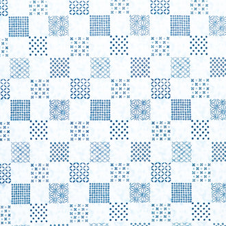 Shibori Blues - 2024 Patchwork White Yardage