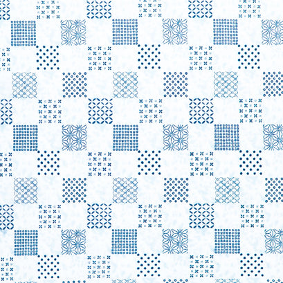 Shibori Blues - 2024 Patchwork White Yardage