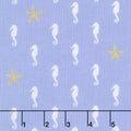 Let's Be Mermaids - Sea Horse Periwinkle Sparkle Yardage