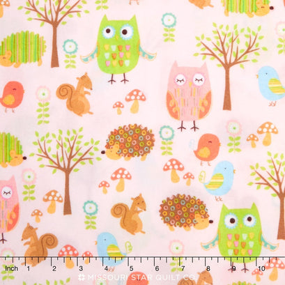 Owl & Co. - Friends Pink Flannel Yardage
