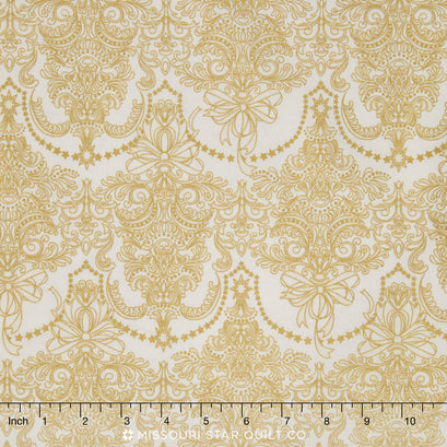 Holiday Flourish - Snow Ornate Metallic Yardage