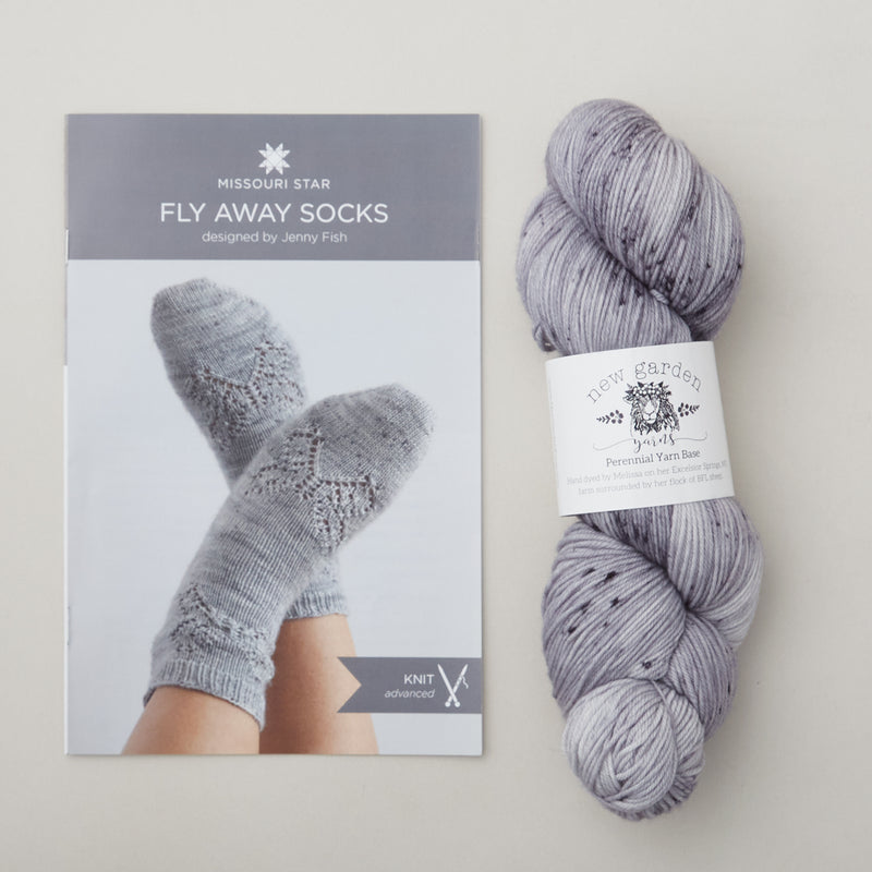 Fly-Away Socks Knit Kit - Silver Sprinkles Primary Image