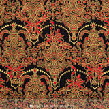 Holiday Flourish - Black Metallic Yardage