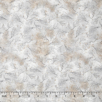 Sound of the Woods 2 - Branches Glacier Metallic Yardage